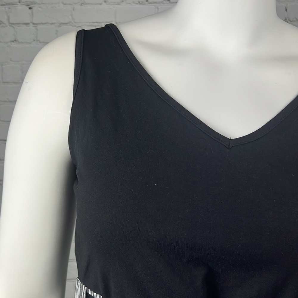 City Chic Black With Gray & White Stripe Dress (Dress Shirt Play) Plus Size 14 - Picture 5 of 8